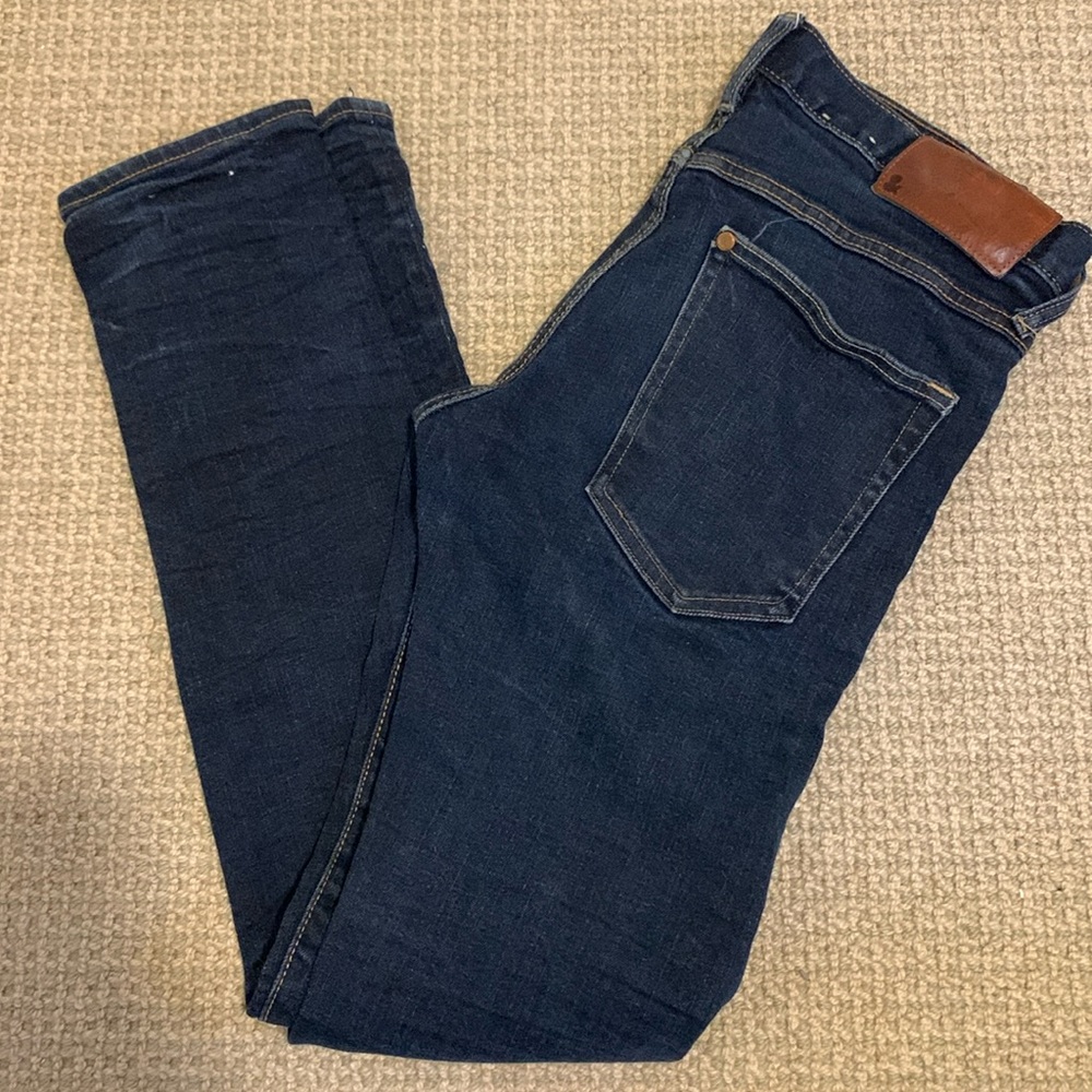 Skinny jeans, dark wash 29 x 32 button fly.